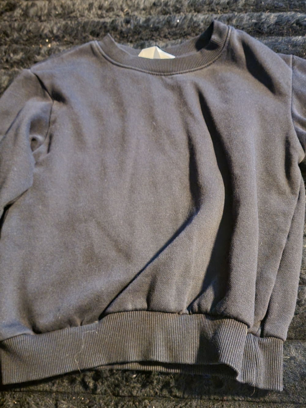H&M Black Ribbed Collar Sweatshirt